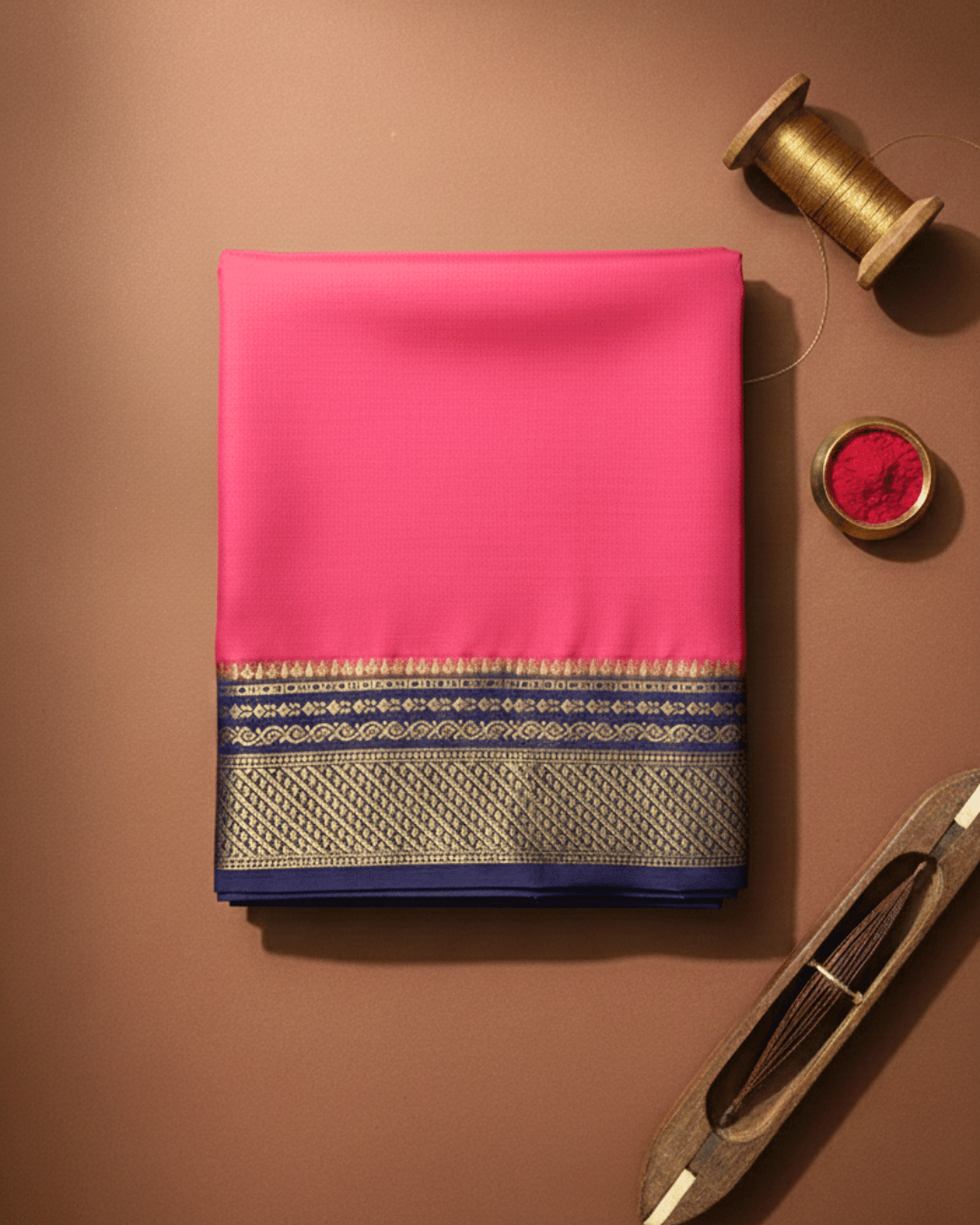 Nivetha Dark Pink | Dark Purple | Dark Blue Plain Pattu Saree