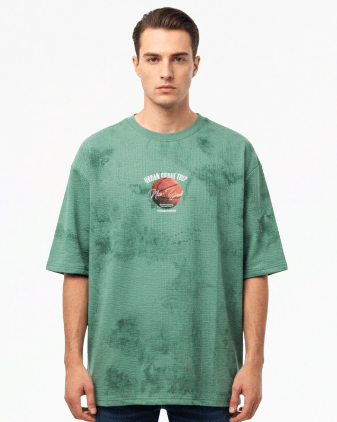 Backside Printed Oversized T-Shirt - GREEN | PURPLE
