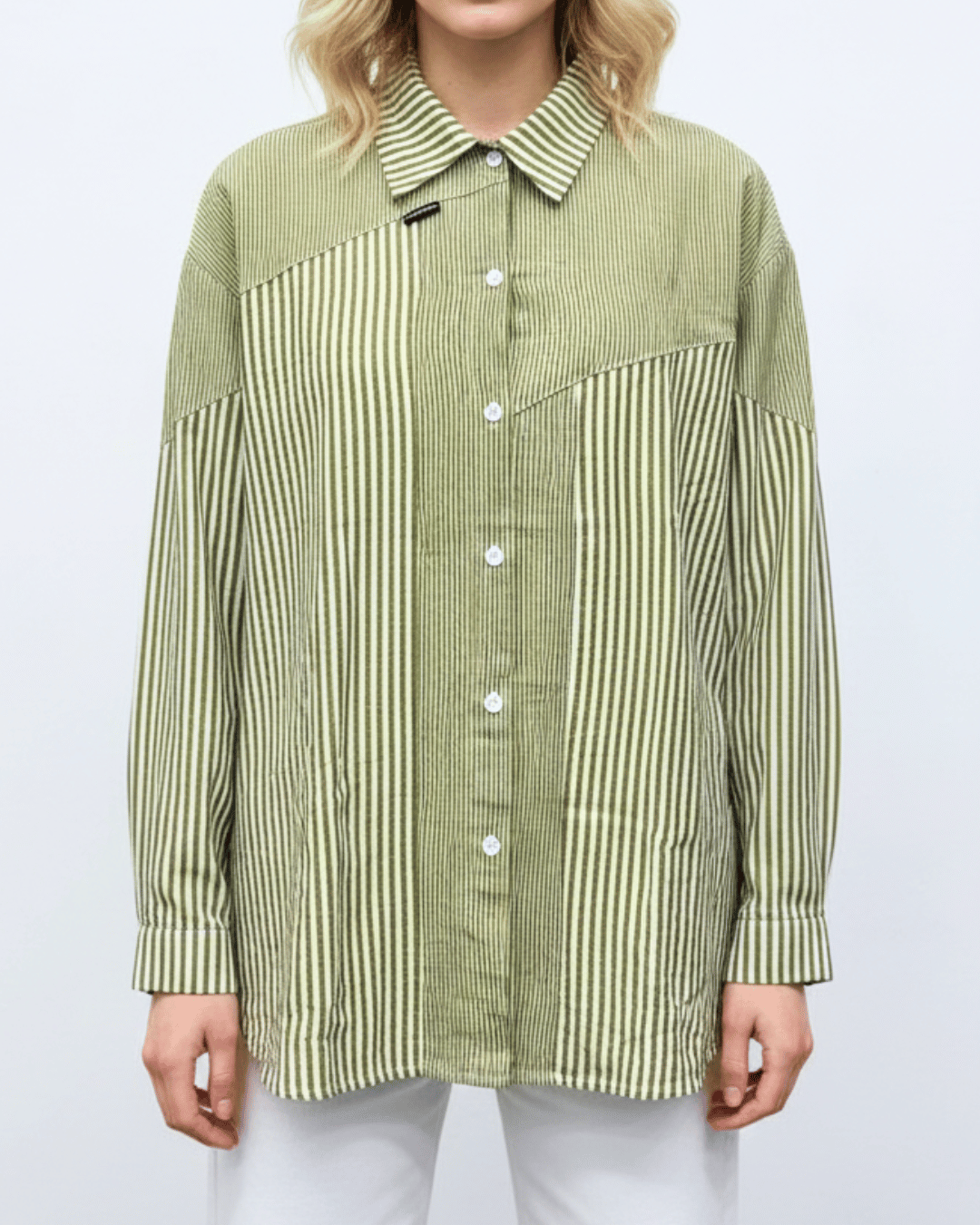 Girl's Patchwork Mixed-Stripe Blouse