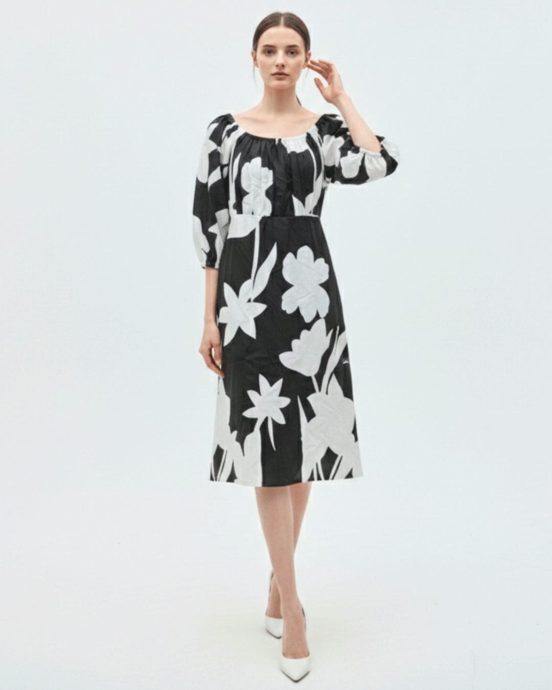 Girls Mixed Flower Pattern Dress