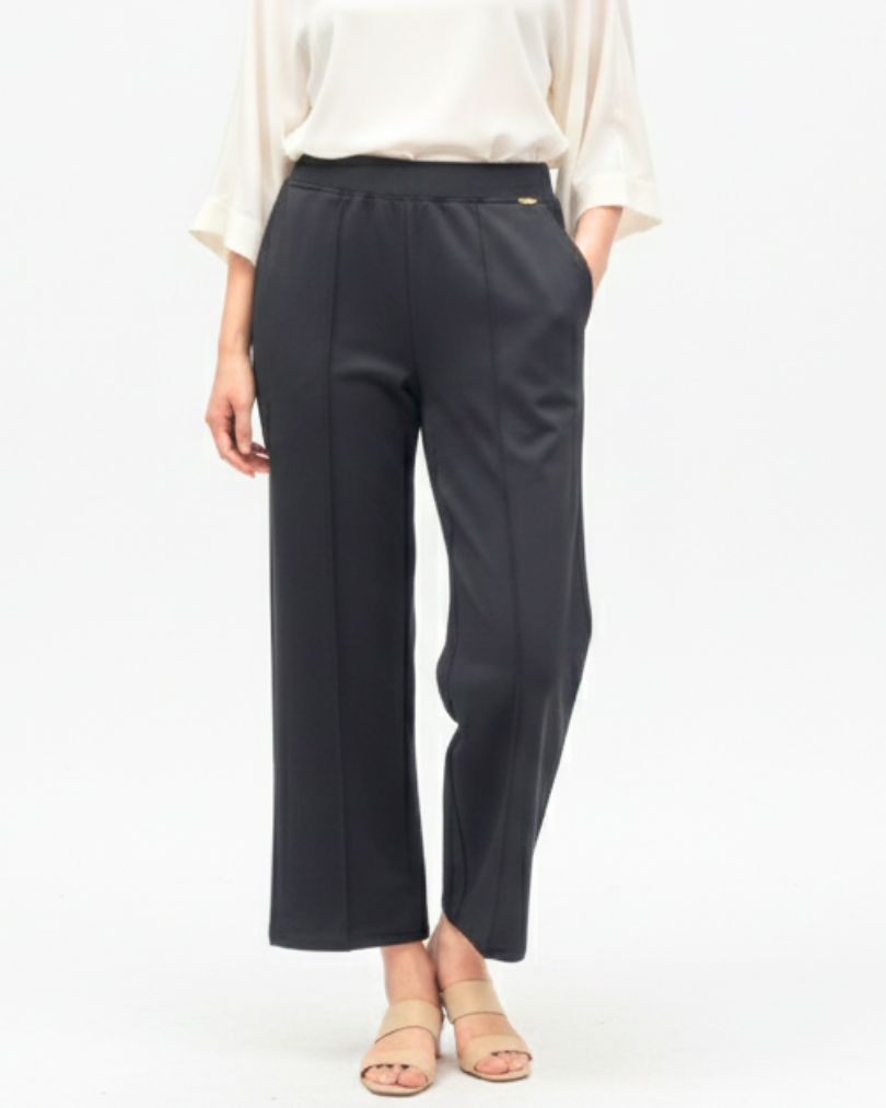Girls' Wide-Leg Pintuck Pants with Gold Hardware