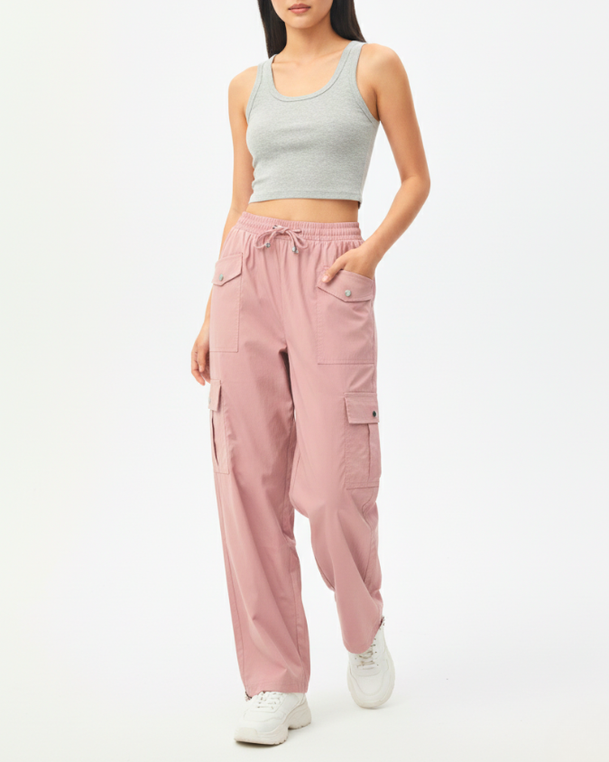 Girls' High-Waist Utility Cargo Pants