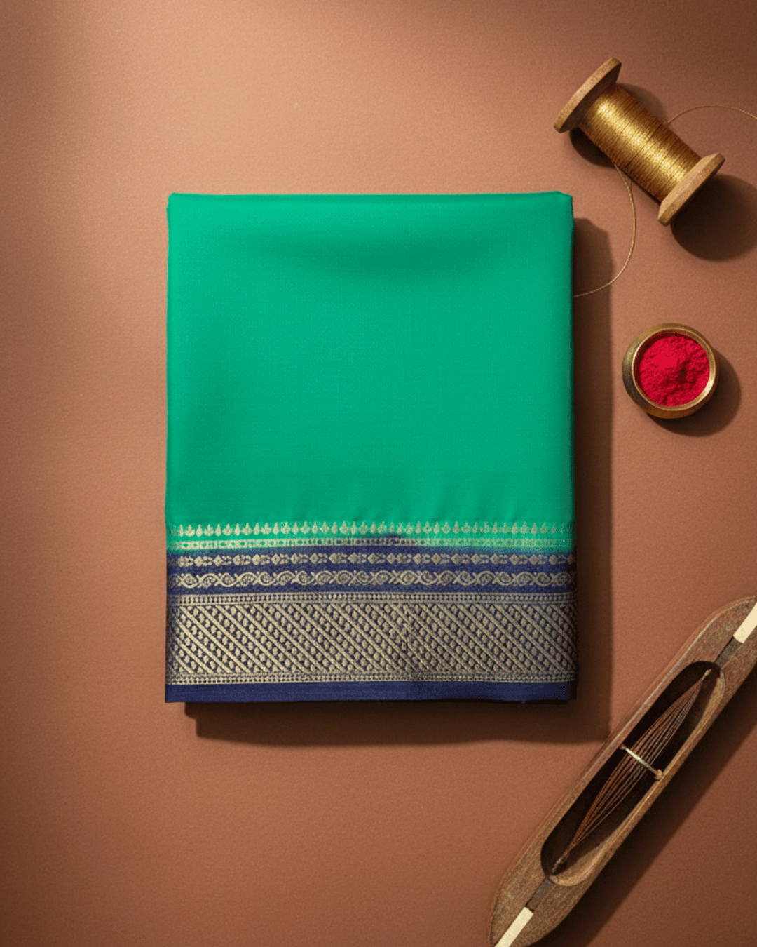 Nivetha Green | Yellow | Purple Plain Pattu Saree
