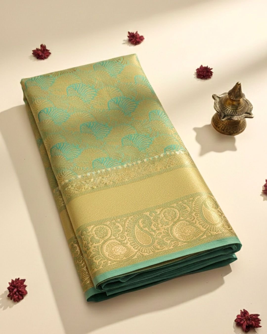 Myna Scalloped Fan Pattu Saree