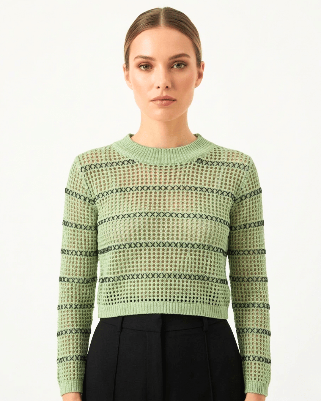 Girls Crochet Mesh Crop Top