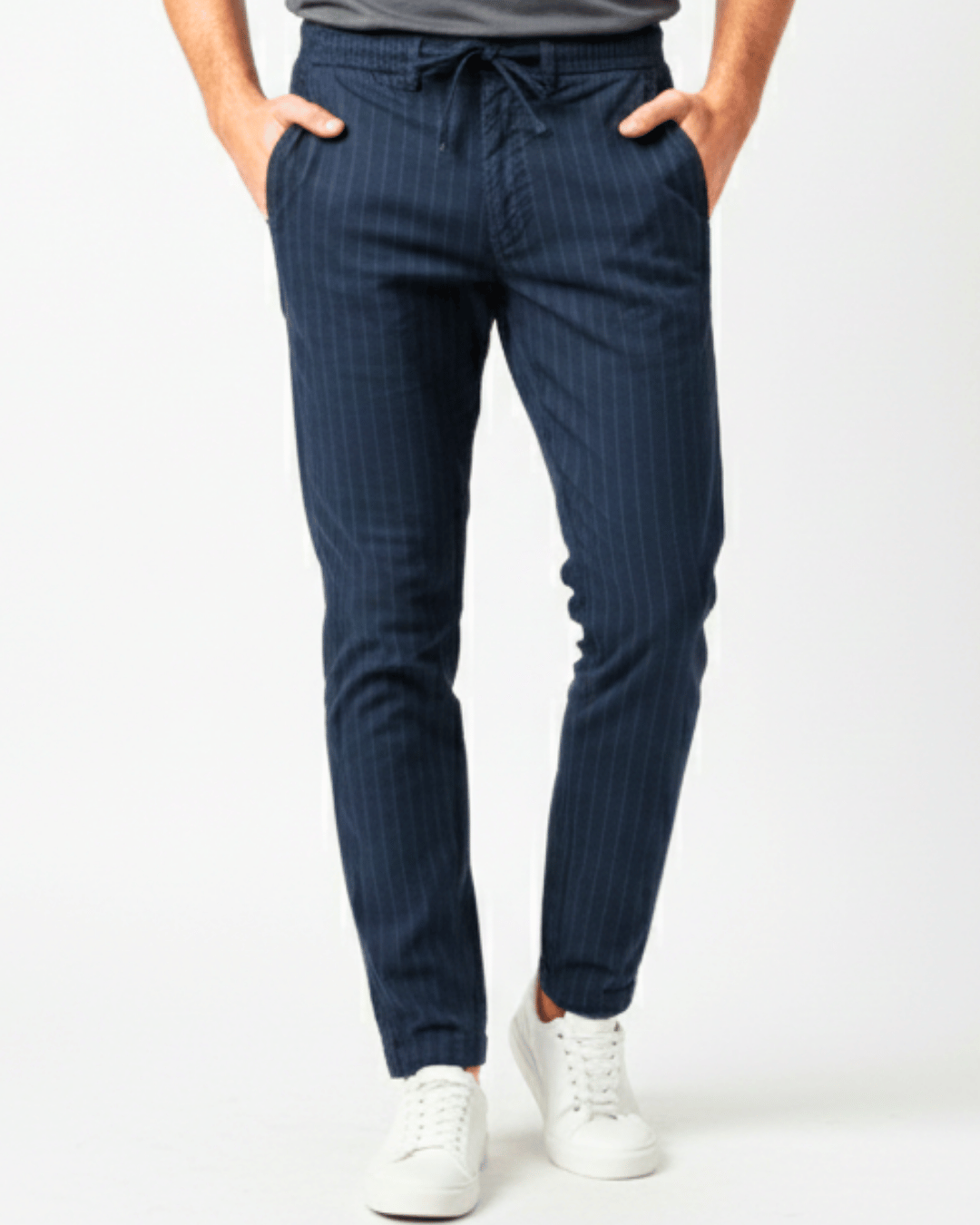 Boys' Vertical Stripe Slim-Fit Jogger Pants - Navy Blue