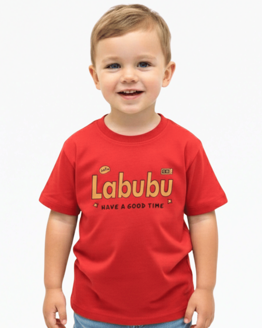 Boy's Labubu Graphic T-Shirt | Light Brown | Brown | Blue | Red | Pink