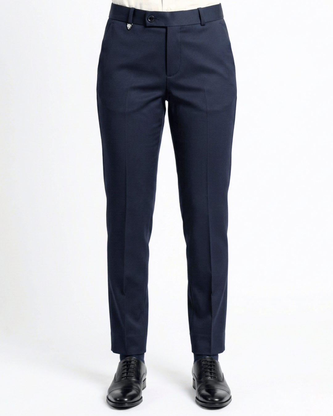 Men's Premium Jacquard Double Knit Trousers - Black