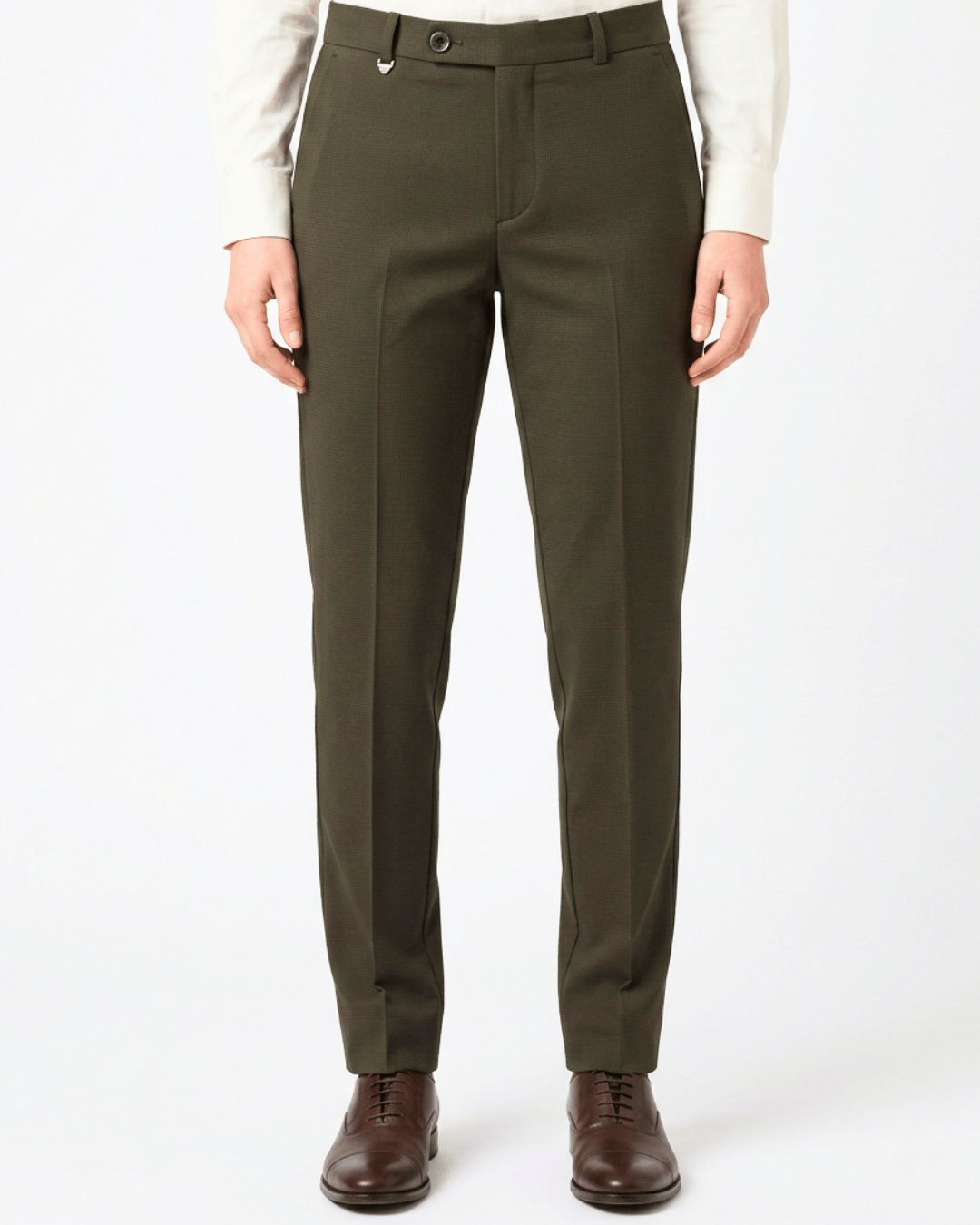 Men's Essential Waffle Knitted Trousers - Brown