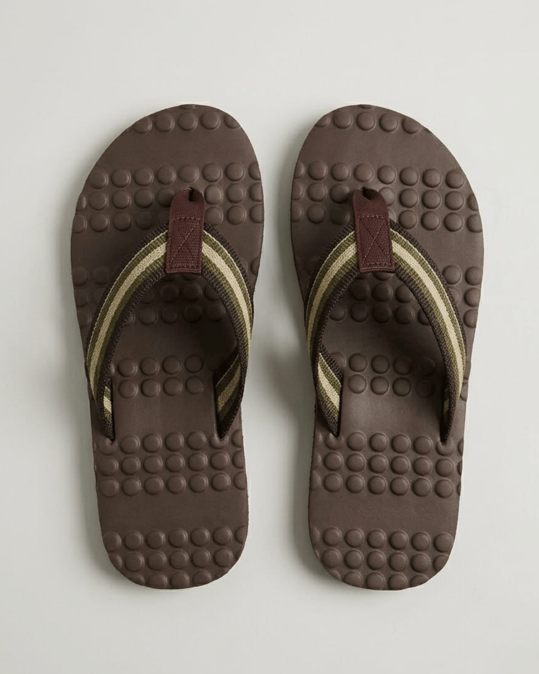Men's Textured Acupressure Comfort Flip-Flops | Brown