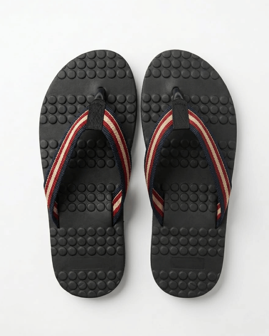 Men's Textured Acupressure Comfort Flip-Flops | Black
