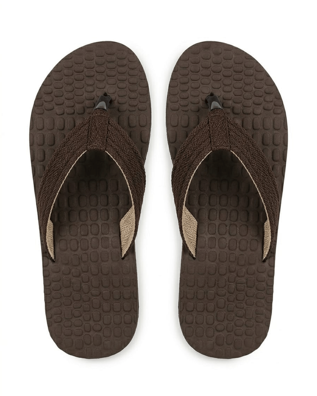 Men's Textured Pod-Grip Comfortable Flip-Flops | Brown