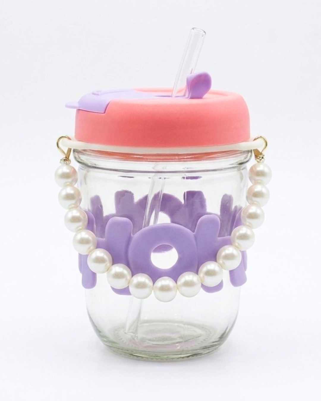 Pearl-Strap Insulated Glass Soup & Smoothie Cup