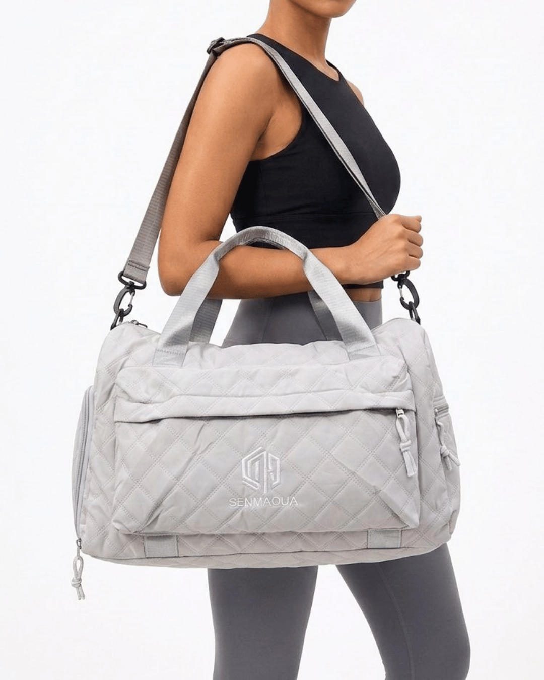 Quilted Travel Weekender Bag | Grey