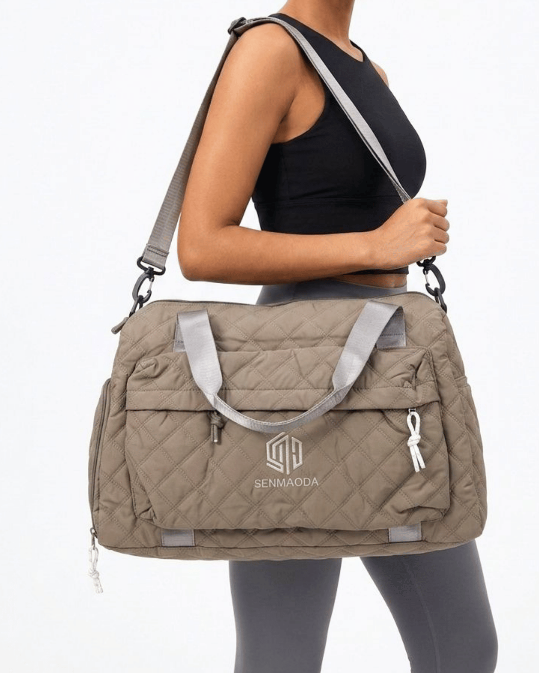 Quilted Travel Weekender Bag | Brown