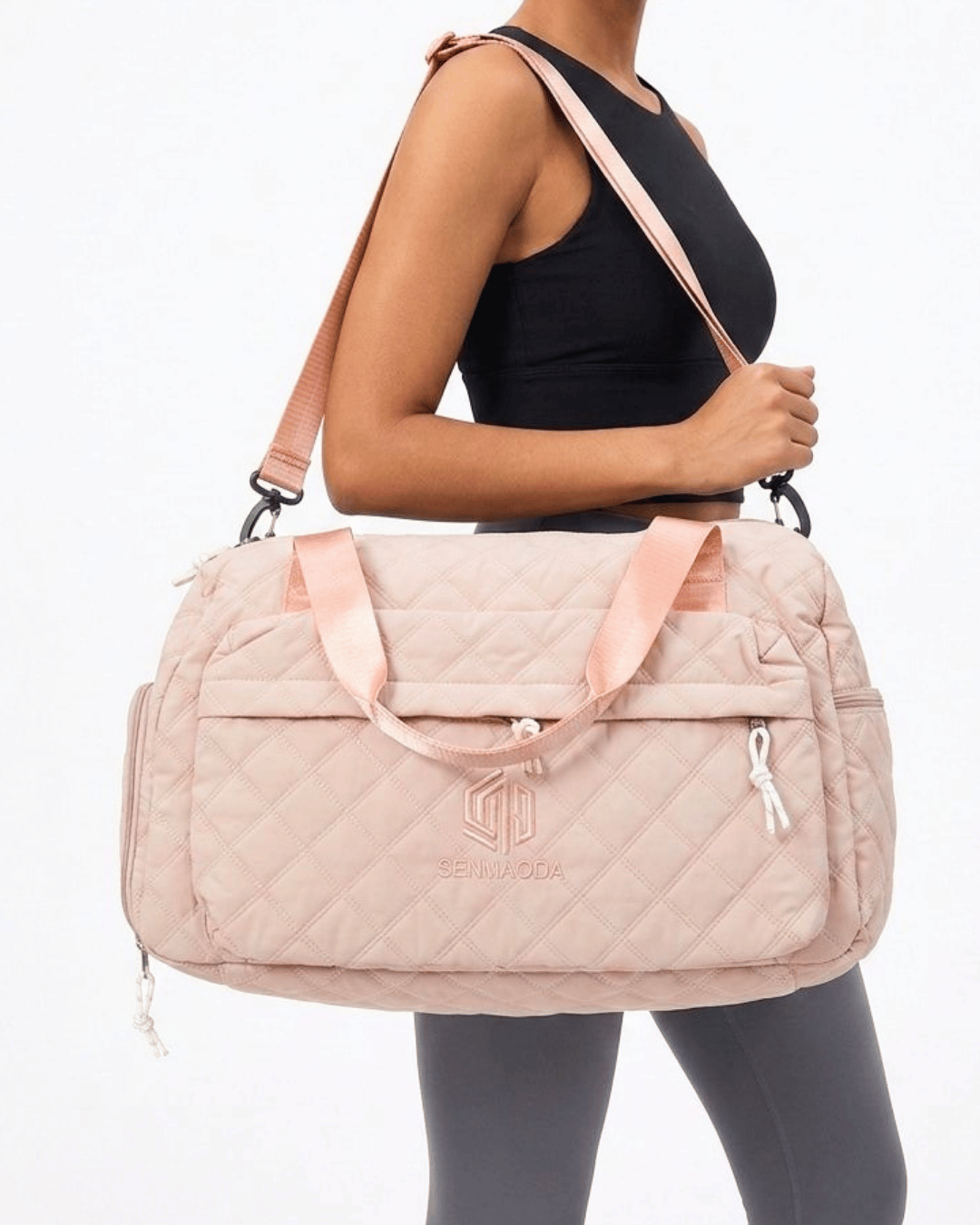 Quilted Travel Weekender Bag | Pink