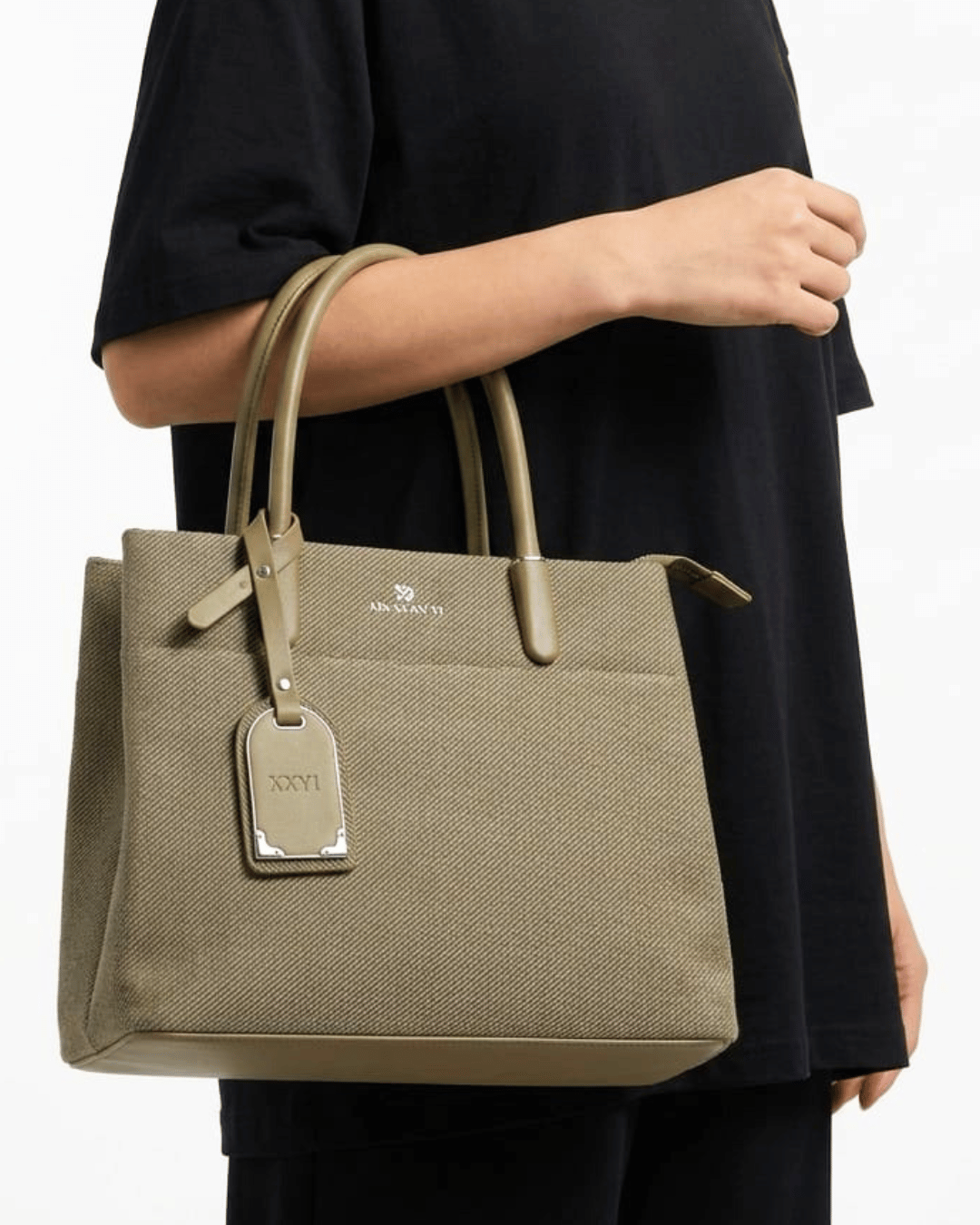 Elegant Textured Premium Hand Bag with Detachable Crossbody Strap | Green