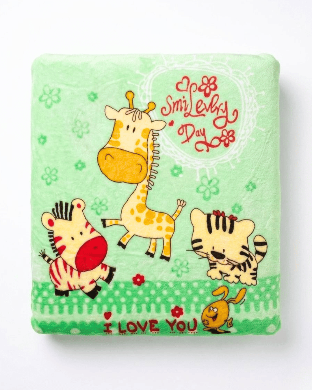 Ultra-Soft Animal Friends Baby Fleece Blanket | Green