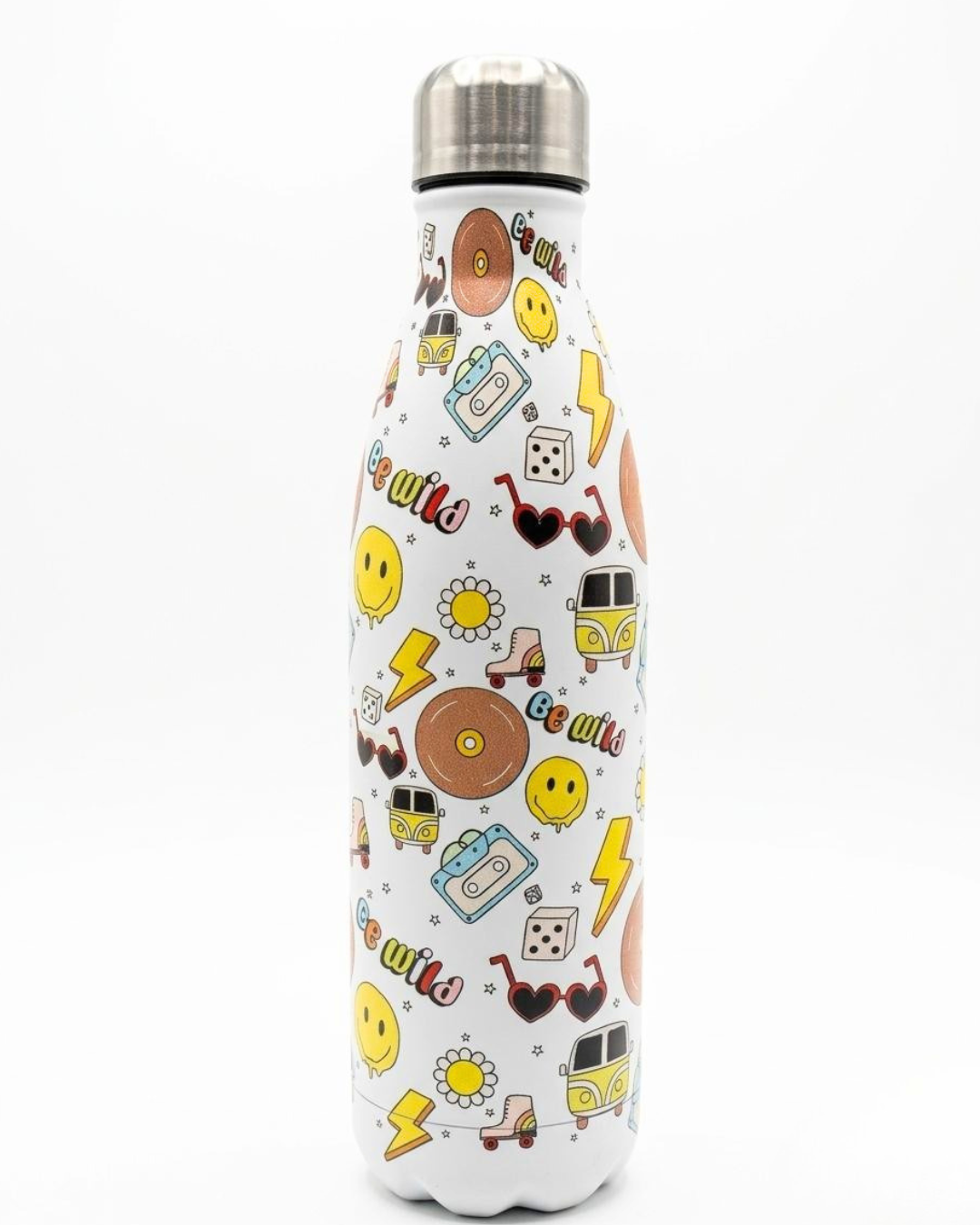 Retro Sticker Collage Water Bottle