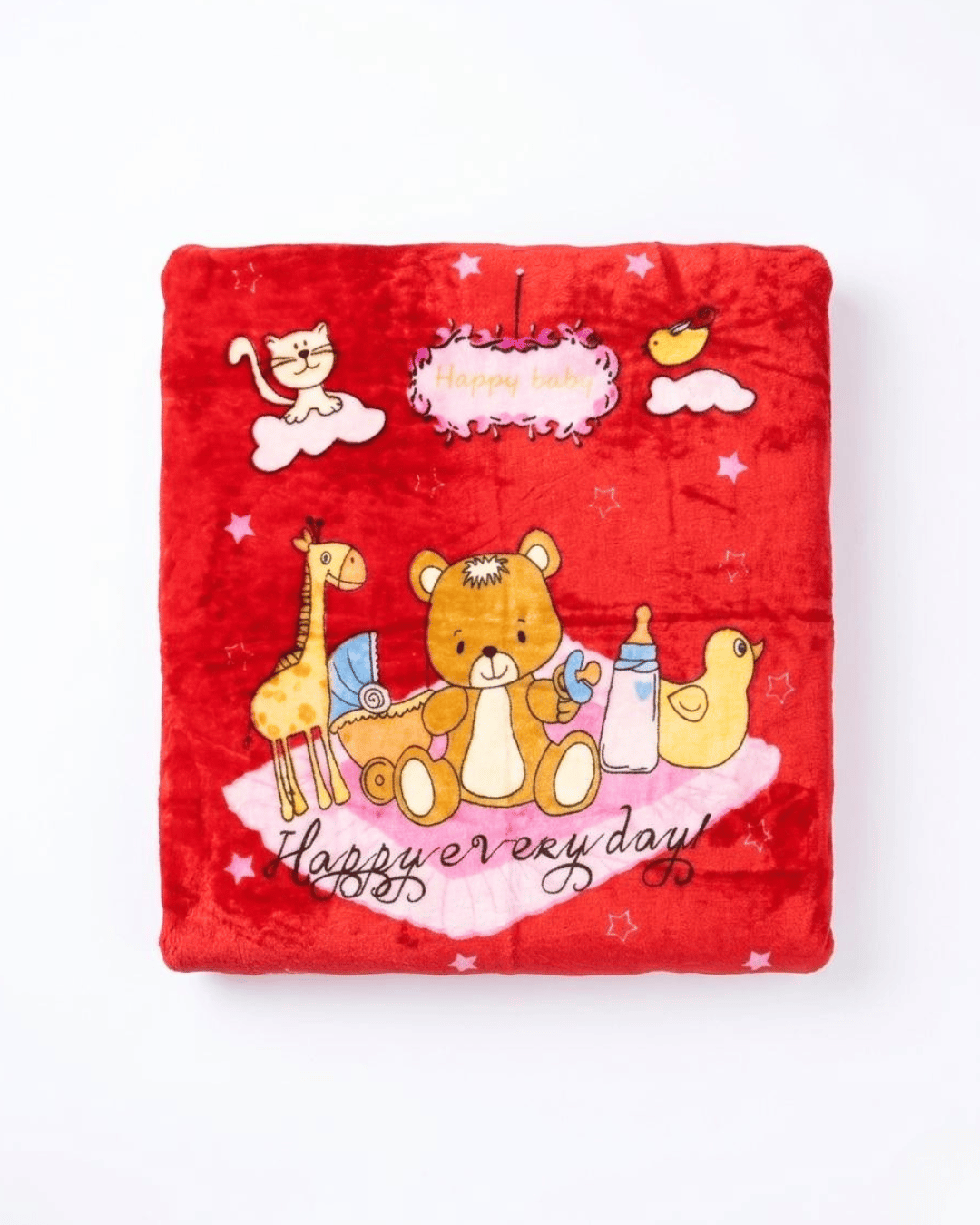 Ultra-Soft Animal Friends Baby Fleece Blanket | Red