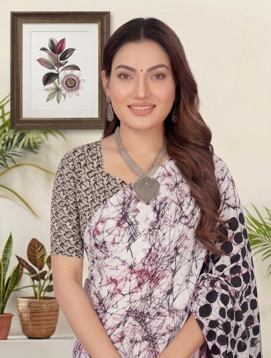 Petal & Pulse: Batik Saree