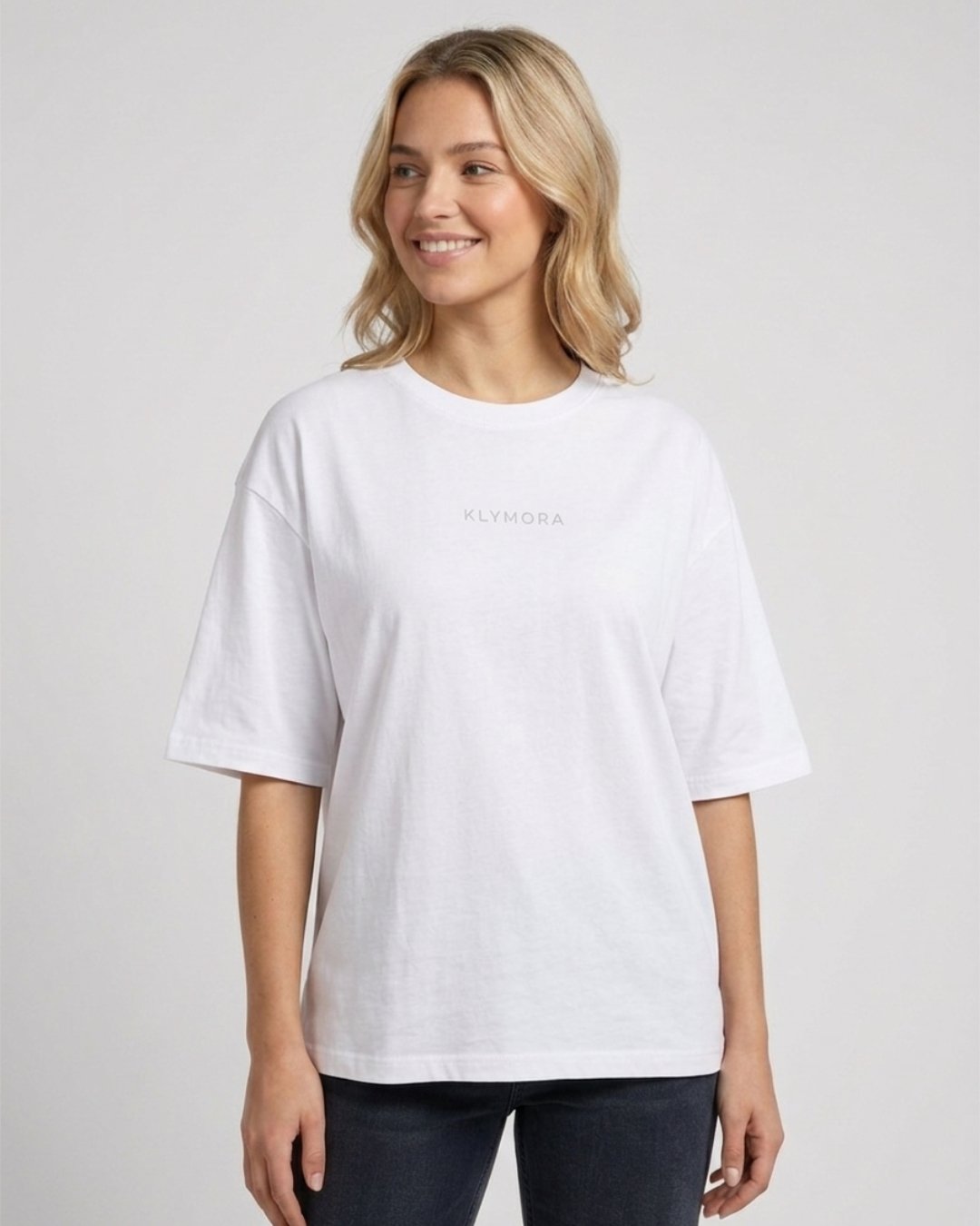 KLYMORA Signature Minimalist Girls' T-Shirt | White