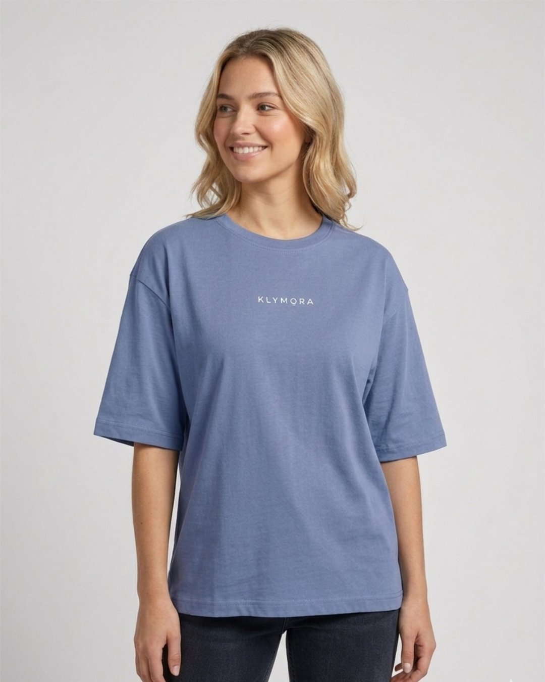 KLYMORA Signature Minimalist Girls' T-Shirt | Blue
