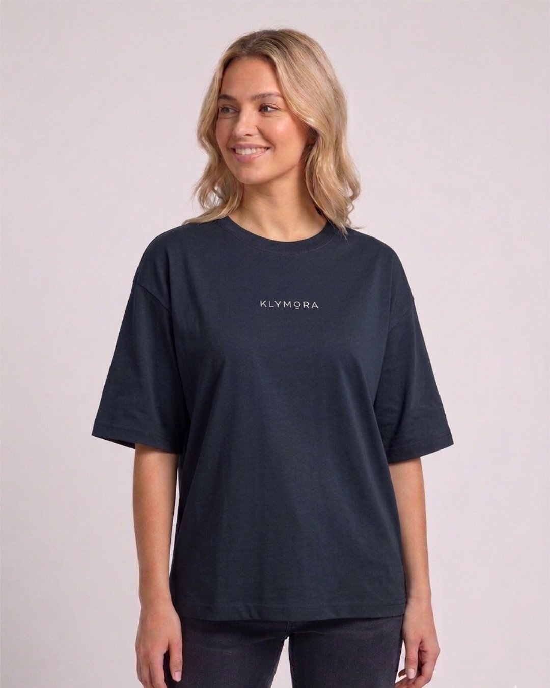 KLYMORA Signature Minimalist Girls' T-Shirt | Navy Blue