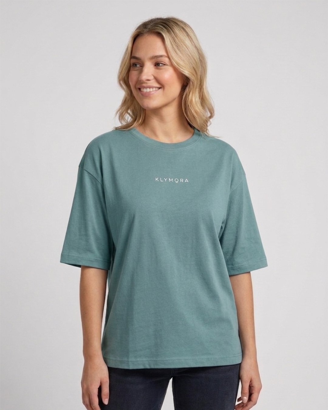 KLYMORA Signature Minimalist Girls' T-Shirt | Teal
