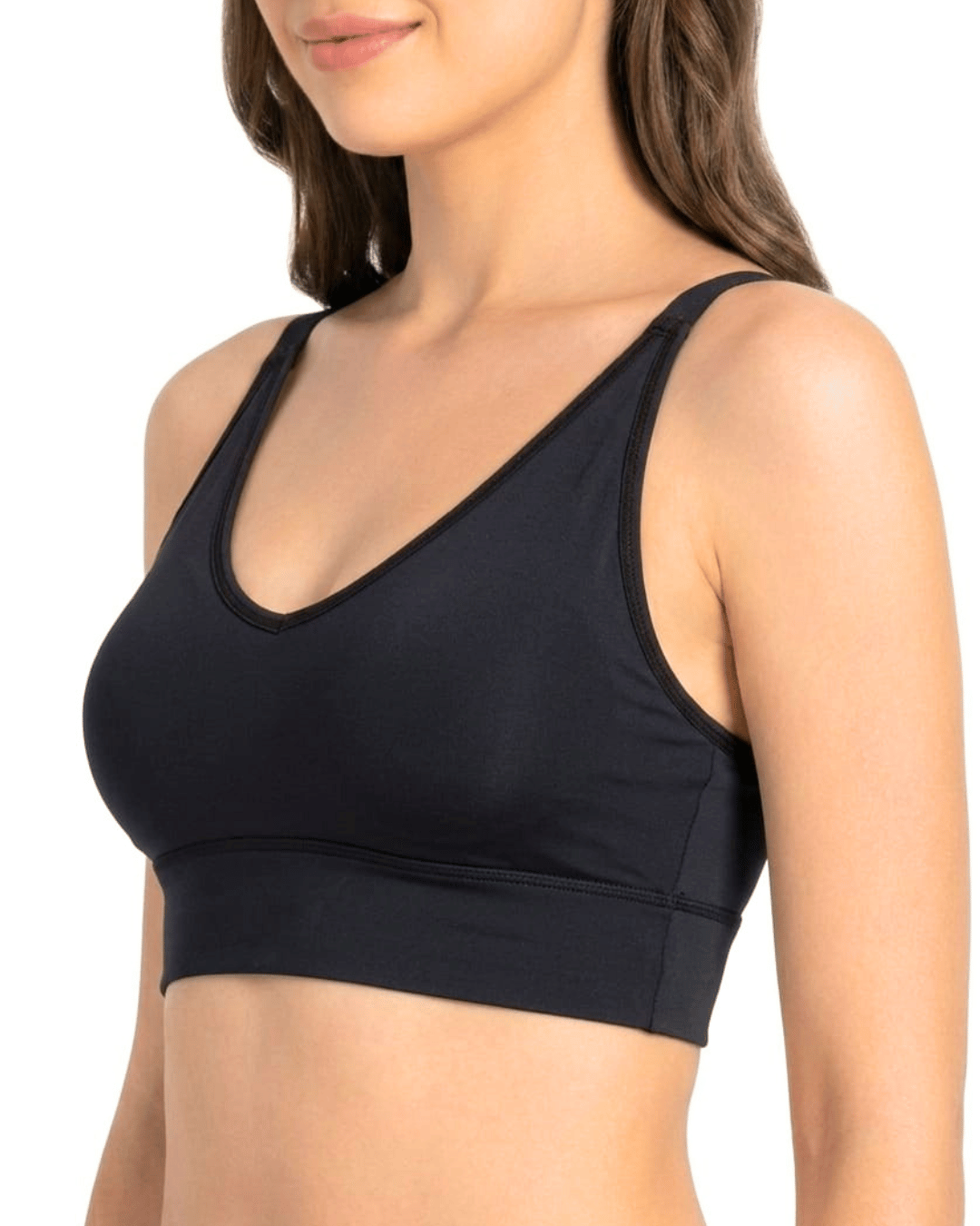 Seamless Comfort V-Neck Tube Bra | Black | Cream | brown
