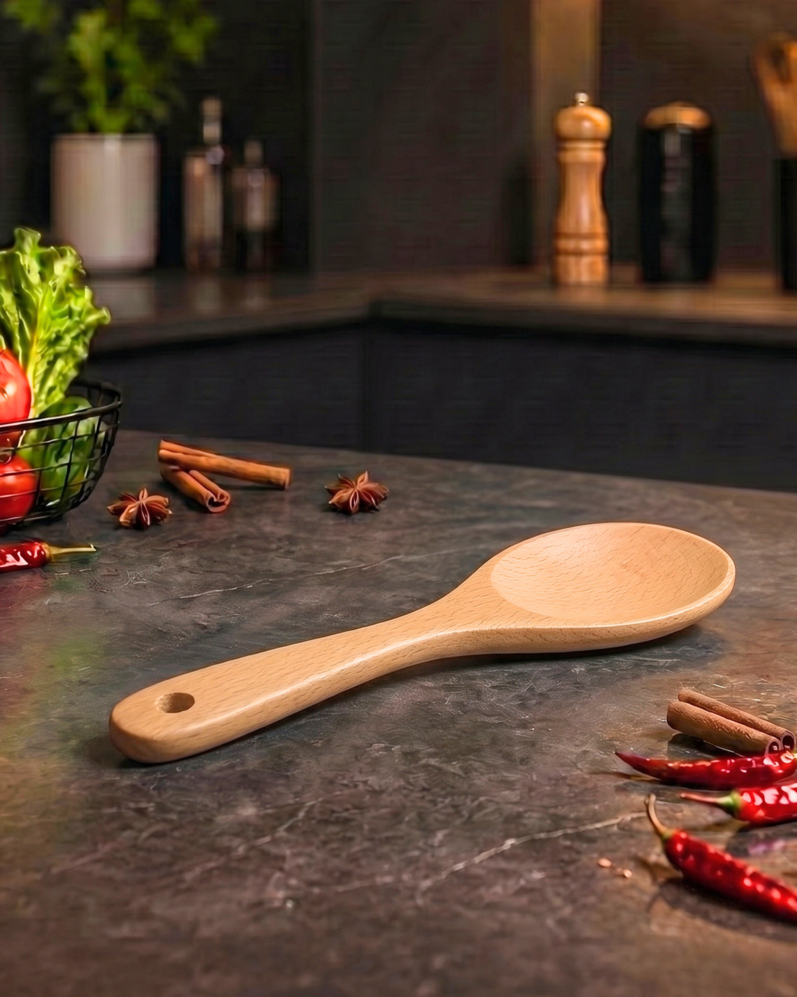 Serving Spoon Wooden Kitchen Cooking Spoon