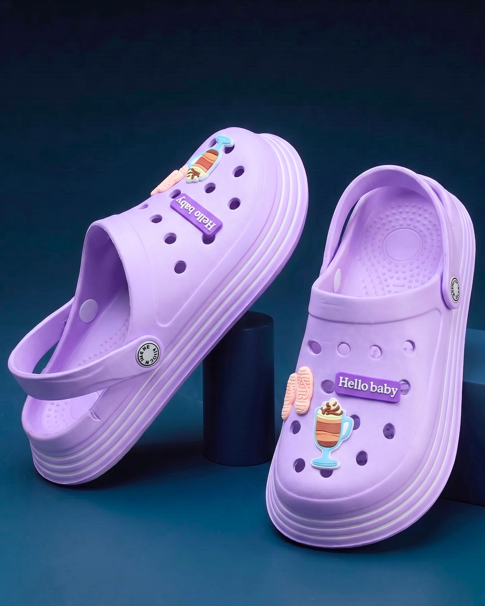 Hello Charm Comfort Clogs | Lavender Purple
