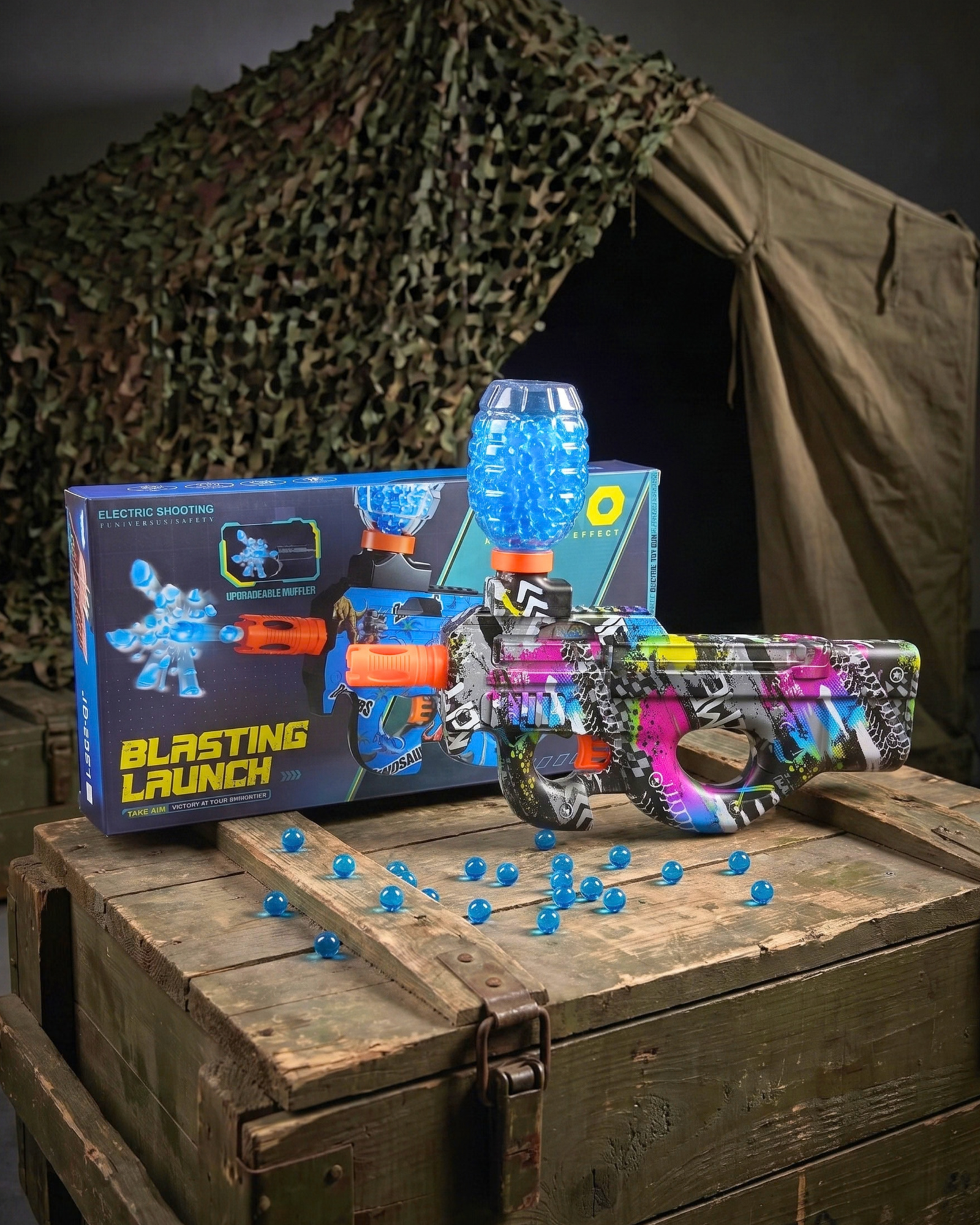 Blasting Launch Electric Gel Ball Blaster Toy Gun – Graffiti Edition