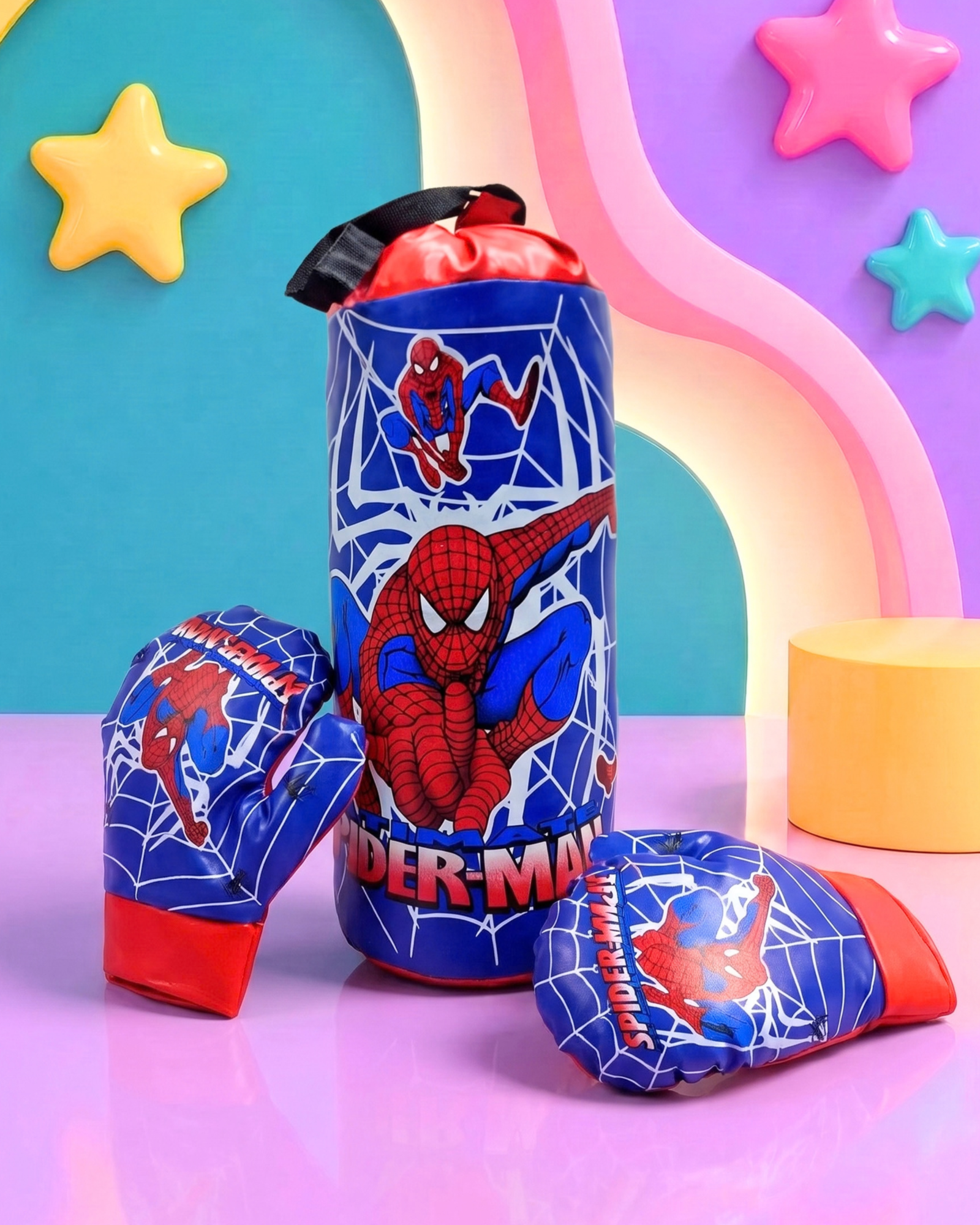Kids' Spider-Man Punching Bag Set with Boxing Gloves
