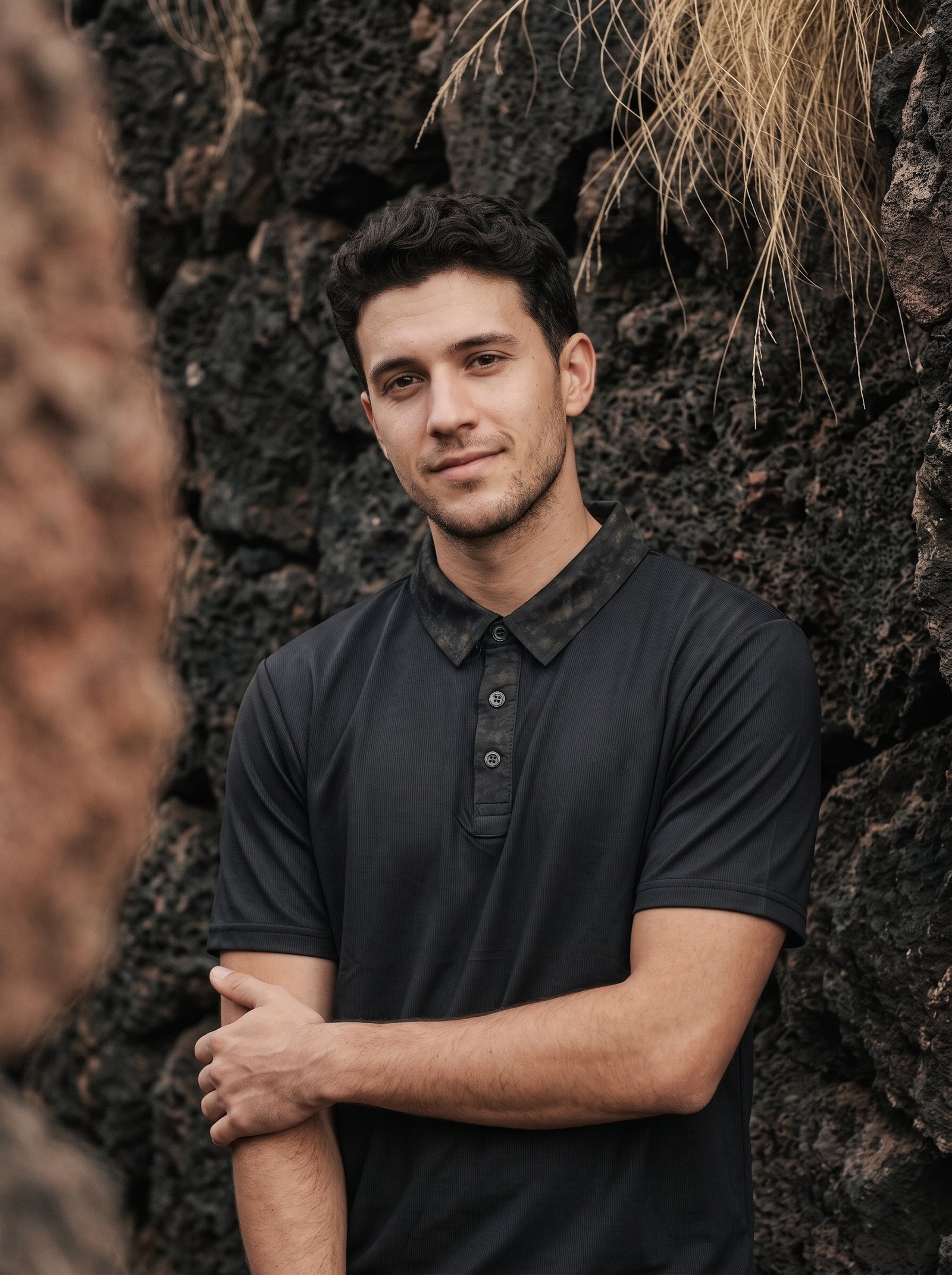 Men's Printed Collar Short Sleeve Polo T-Shirt